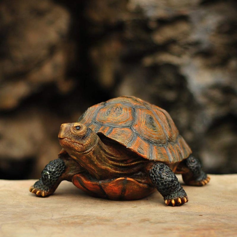 Danmu Realistic Tortoise Garden Statue, Lifelike Resin Tortoise Outdoor Decor for Yard Patio, Weather-Resistant Lawn Art Sculpture (L 12 9/10" x 9 2/5" x 5 1/2") 1 Pack - Image 4